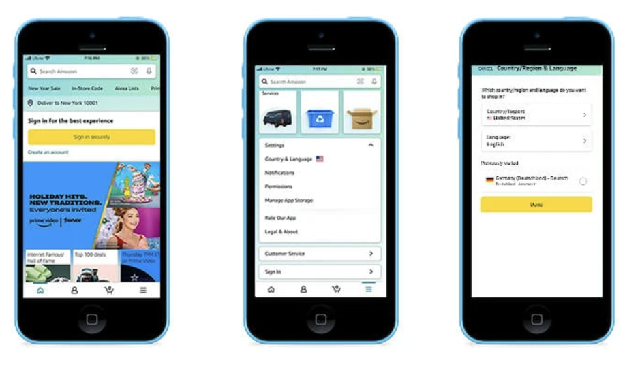 Change Amazon language on mobile app